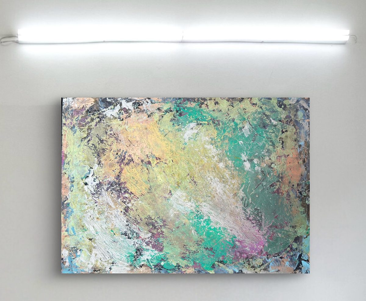 Untitled by Clarisse Noelle — metallic acrylic + ink on found laminate