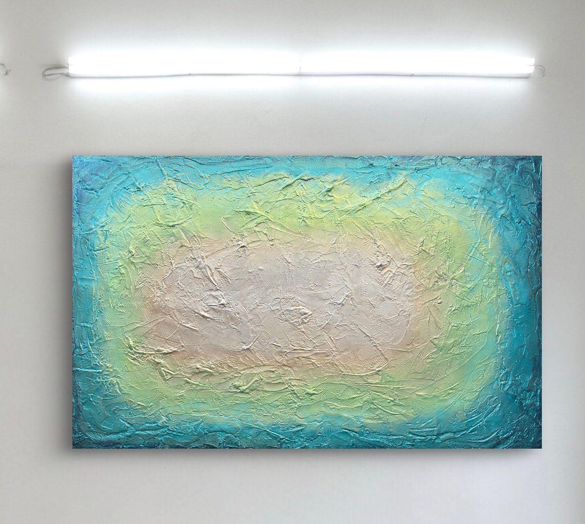 Still the Thunder by Clarisse Noelle — metallic acrylic + joint compound on upcycled canvas