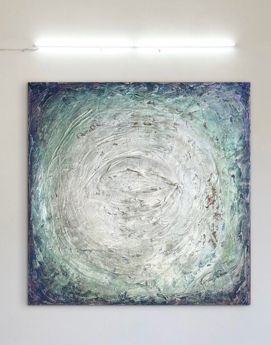 Lonestar by Clarisse Noelle — metallic acrylic + joint compound on upcycled canvas
