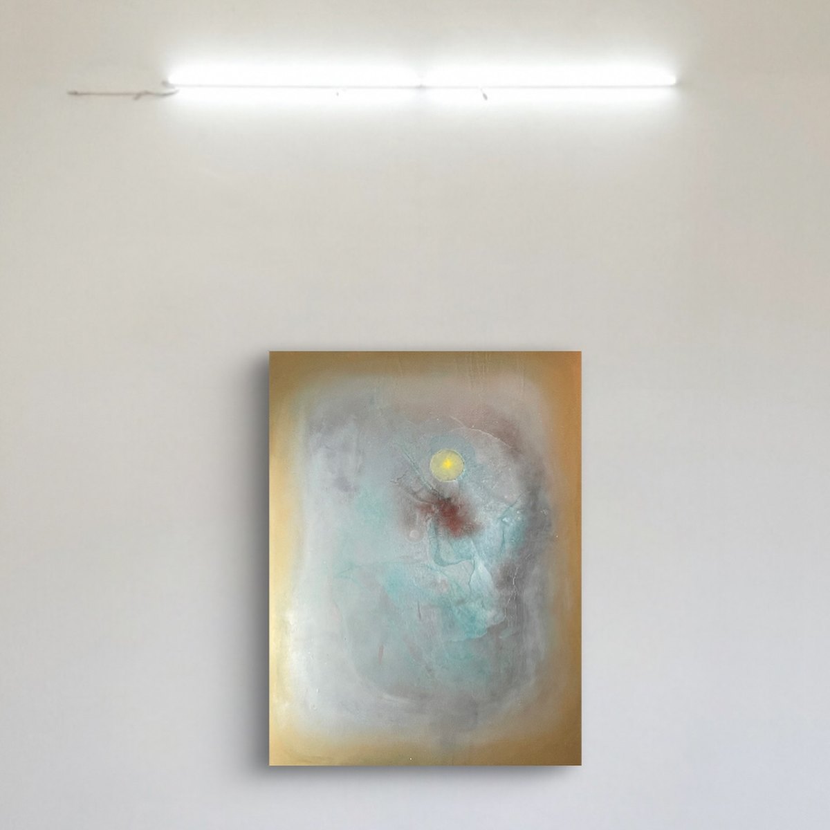 Interlude by Clarisse Noelle — acrylic, spray paint, ink + mica on up-cycled canvas