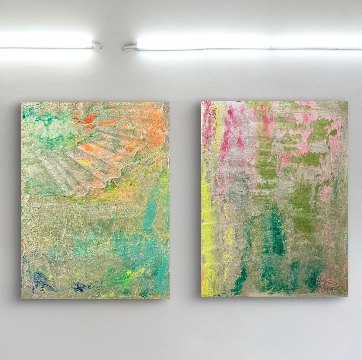 Thing 1, Thing 2 by Clarisse Noelle — acrylic + ink on canvas