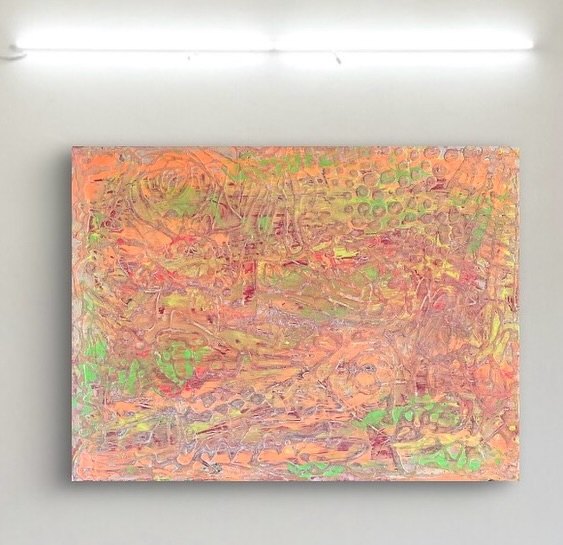 Snail Trails by Clarisse Noelle — acrylic, glue + pastels on gesso board