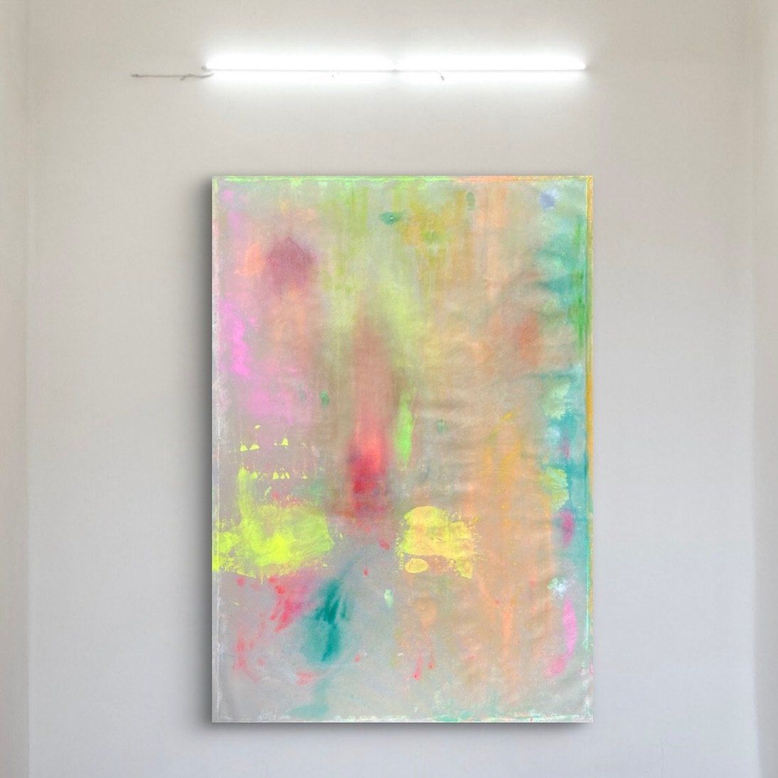 Going Richter by Clarisse Noelle — acrylic, ink, mica on up-cycled canvas
